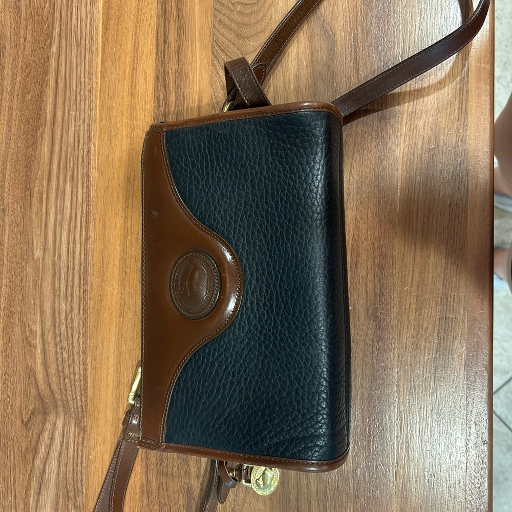 Dooney & Bourke Black and Brown Leather Shoulder Bag
